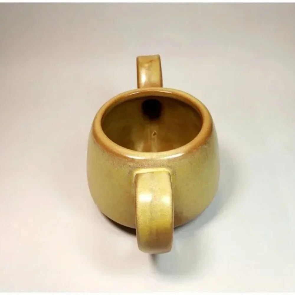 Vintage Set of Frankoma 6J Plainsman Desert Gold Teapot and Mug for Tea Coffee